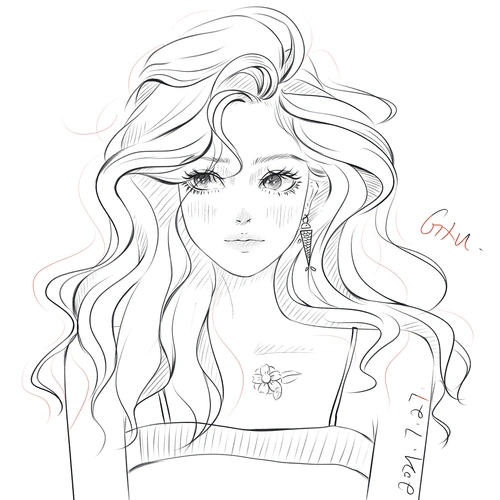 女生头像线稿|插画|创作习作|是鱼崽崽 - 原创作品 - 站酷 (zcool)