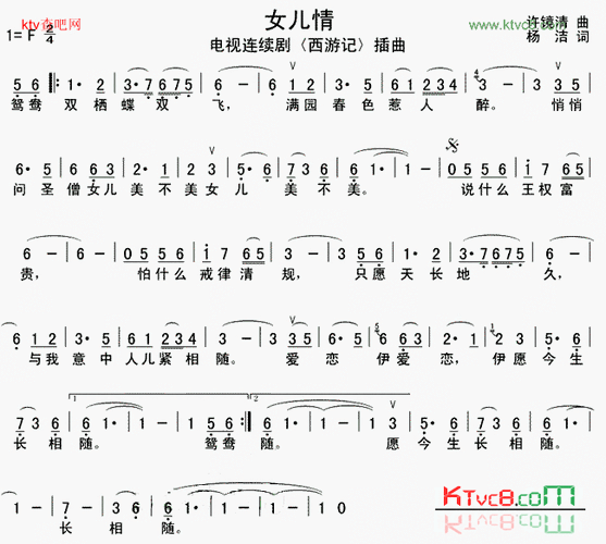 求女儿情葫芦丝谱,要符号全一点的,一定好评