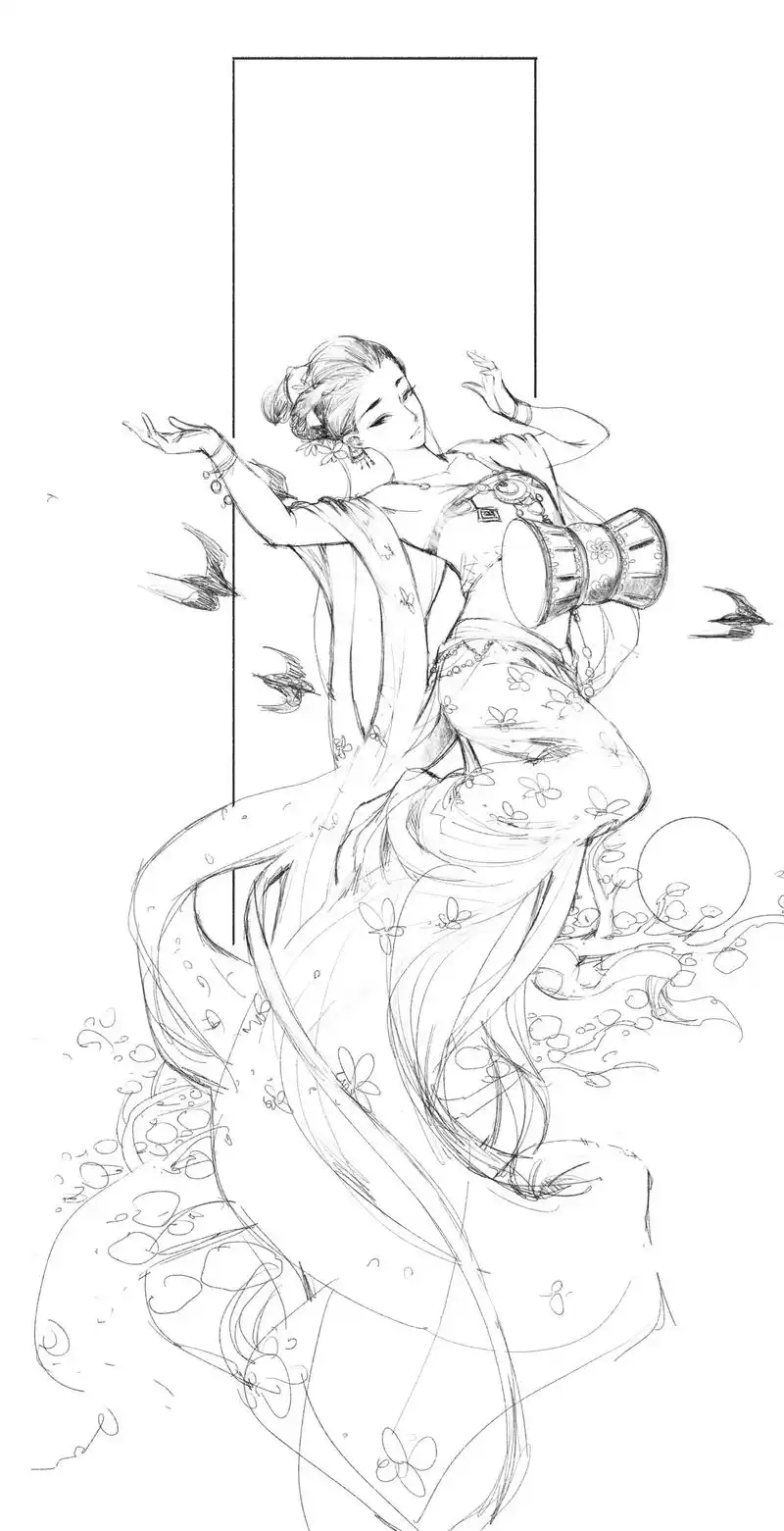 简笔画 手绘 线稿 1392_2716 竖版 竖屏