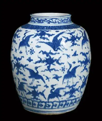云鹤纹大罐】拍卖品_图片_价格_鉴赏_明代青花瓷器_雅昌艺术品拍卖网
