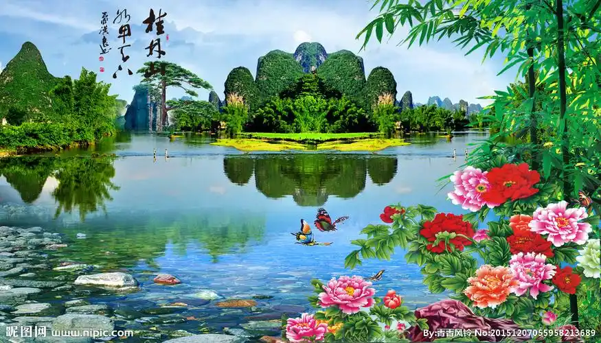 桂林山水设计图__风景_psd分层素材_设计图库_昵图网nipic.com