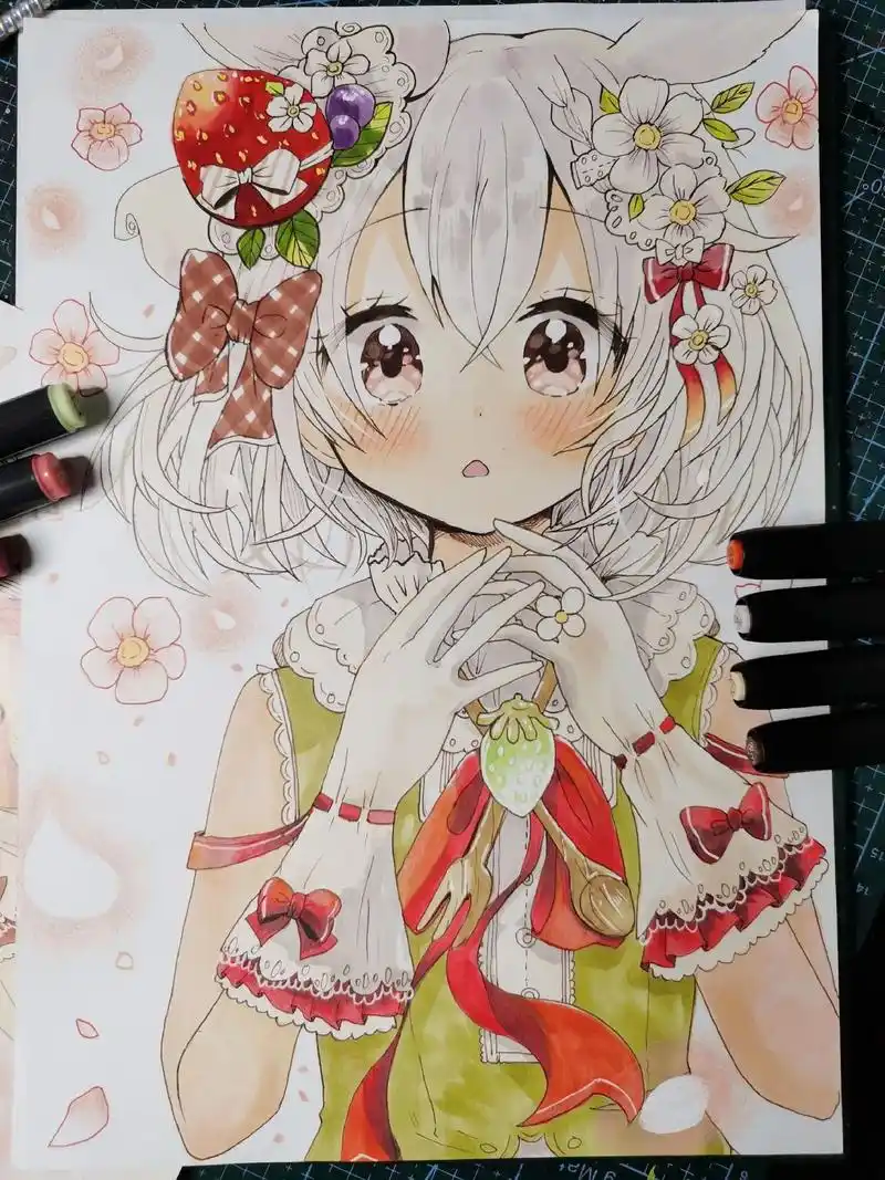 这个腮红不太美#画画 #动漫人物绘画 #漫画女孩怎么画 - 抖音