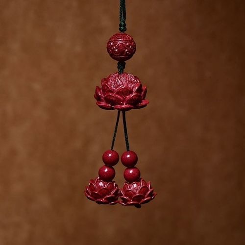 招财朱砂桃莲花手机挂绳好运连连手机链转运钥匙扣挂件男款女饰品