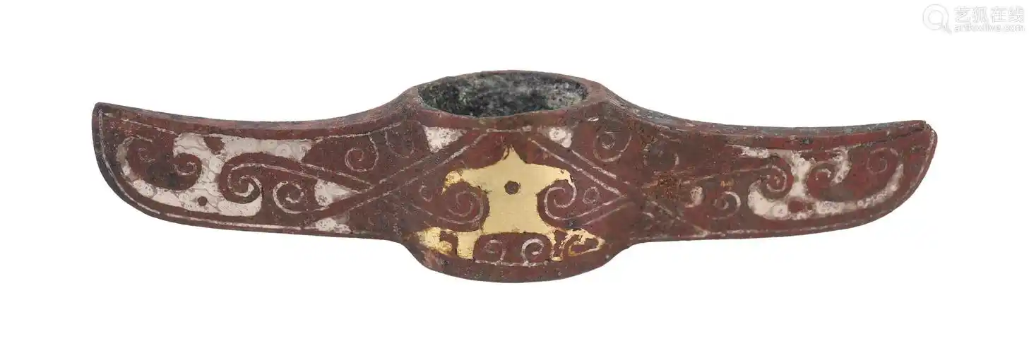 战汉铜错金银对称纹铩