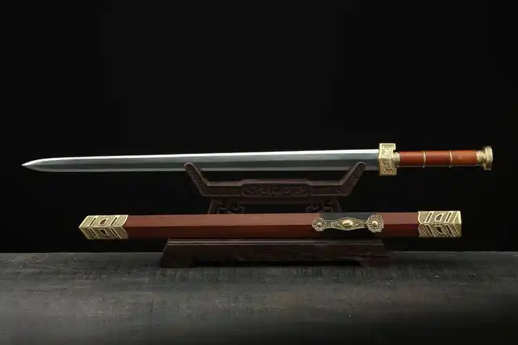 龙泉市刀剑传统复古汉剑一体八面长剑手工锻打摆件宝剑刀具未开刃