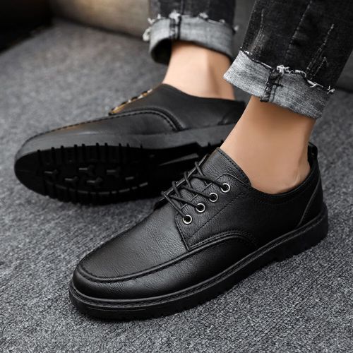 zuylfyp秋季年新款英伦皮鞋男士休闲牛仔裤搭配的秋冬百搭潮流男鞋子