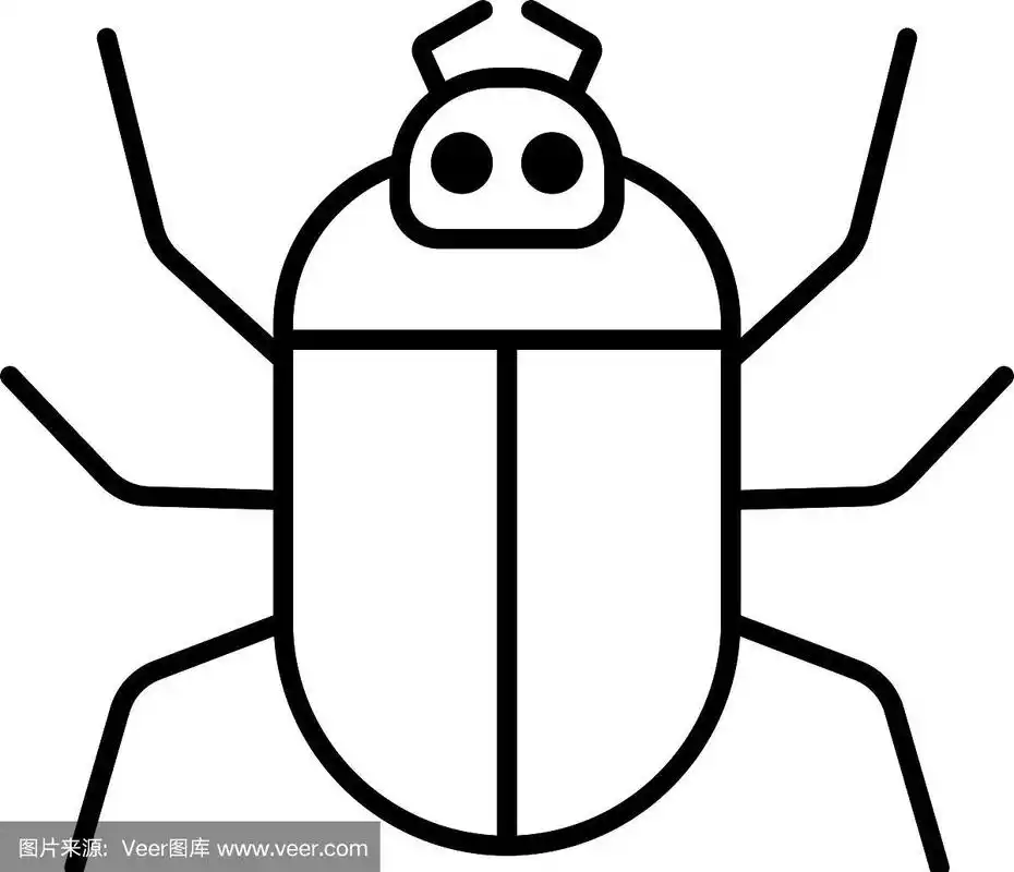 计算机bug轮廓图标线性样式符号