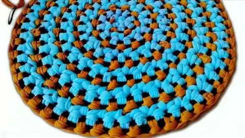 用布条手工编织漂亮舒适的地垫坐垫