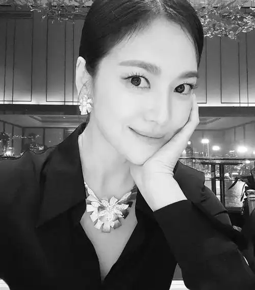 宋慧乔晒照全黑公主长裙气质佳珠光宝气好贵气