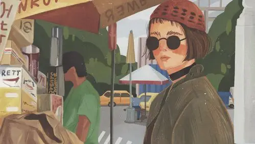 复古人物电影插画《这个杀手不太冷》