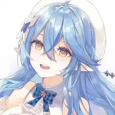 颜ovo蓝色可爱治愈系动漫女头_女生头像_我要个性网