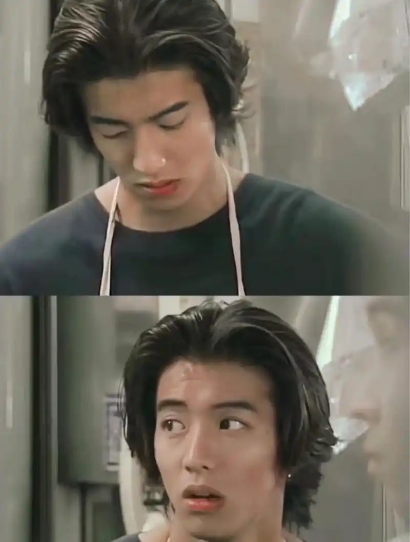 木村拓哉 男生瓜子脸,长脸,菱形脸可以留的长发