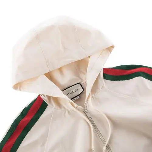 gucci/古驰 男女通用棉布连帽上衣女士夹克运动外套白色 605613 xjcbv