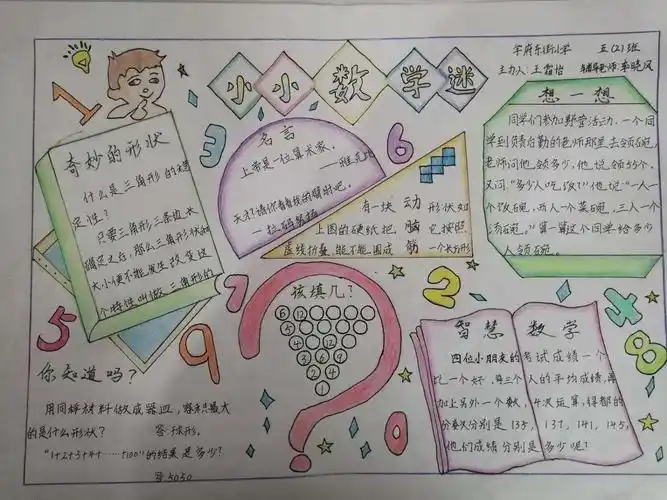 "数学与你同行" 学府东街小学五年级数学手抄报欣赏