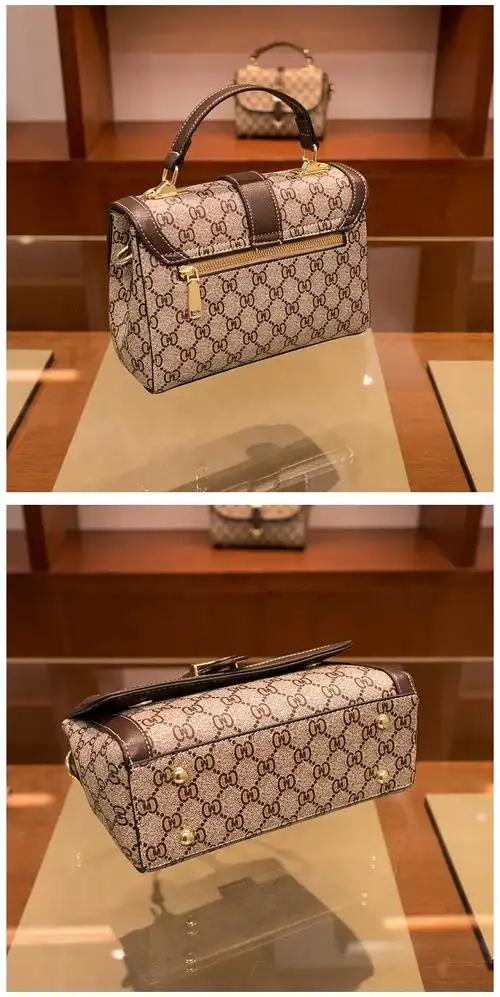 酷奇包包女包奢侈品女士包新款时尚小方包印花百搭单肩斜挎包网红大气