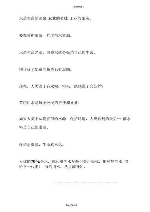 珍惜水资源的宣传语docx2页