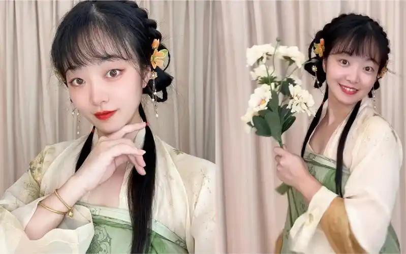 汉服发型教程|唐风少女俏皮发型!日常出门简单必备!