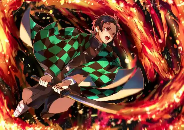 鬼灭之刃灶门炭治郎火龙刀4k高清动漫壁纸