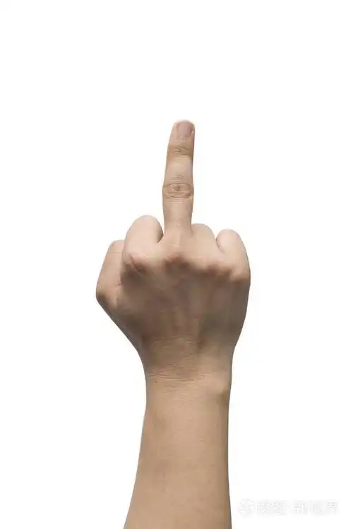 显示中指的手