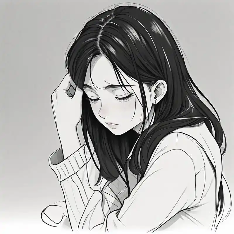 这组黑白素描头像,捕捉了失恋后的伤感与脆弱.