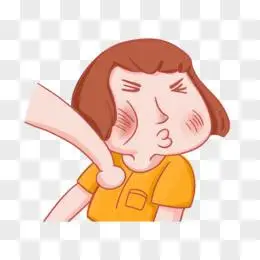 卡通手绘女孩挨打被打表情包素材