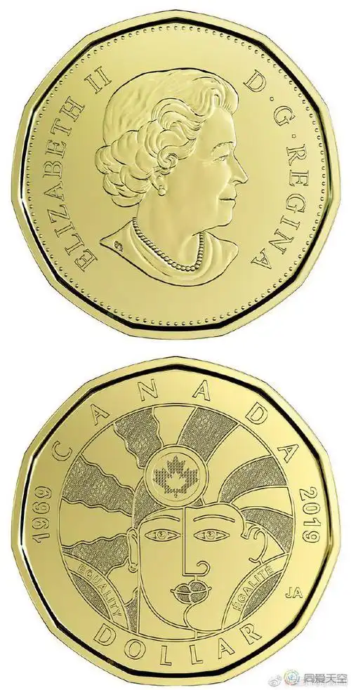 加拿大发行同性恋平权主题的1元流通硬币