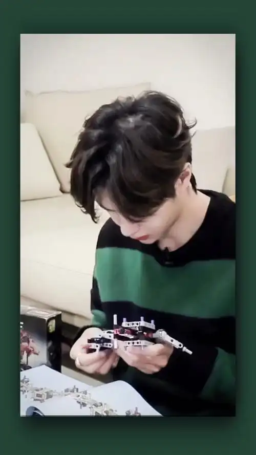 拼乐高的迷糊猪崽.王一博壁纸. cr:vb ·一片冬麦