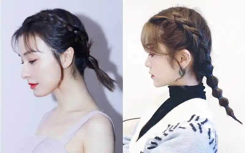 吴昕同款编发麻花泡泡辫藕节辫女明星同款发型get起来