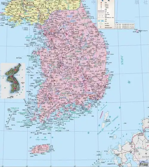 韩国旅游地图高清中文版