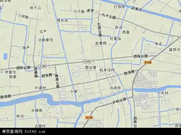 泗泾镇地形地图