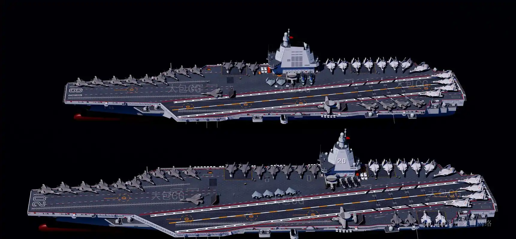 台中的004型航母战斗力接近美国航母