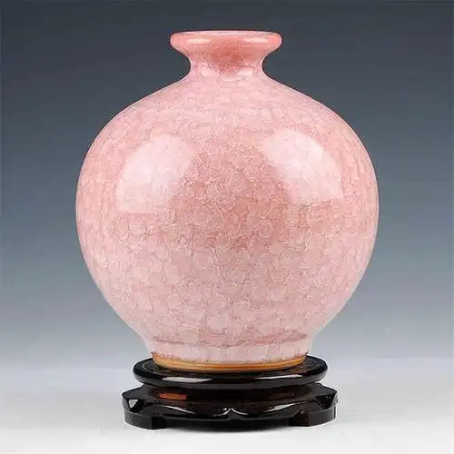 景德镇陶瓷器冰裂釉小花瓶创意摆件现代中式客厅电视柜装饰工艺品