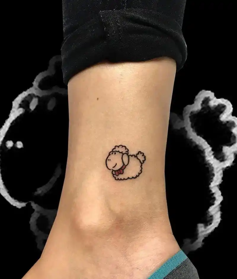 小清新绵羊纹身图案