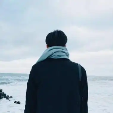 帅气男生头像背影比心