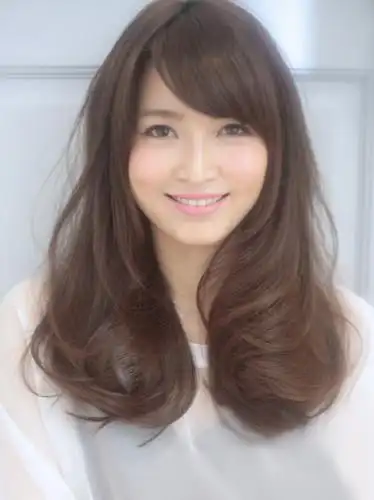 圆脸斜刘海发型设计图片,脸型图片,发型图片