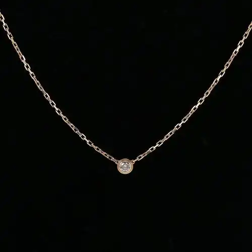 cartier(卡地亚) diamants légers系列18k金单钻项链