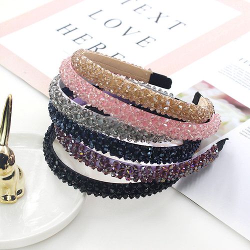 韩版水钻发箍四排水晶发箍发饰头箍纯手工鱼线穿珠甜美淑女范典雅