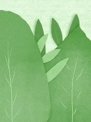 全原创小清新手绘风树叶卡通海报背景
