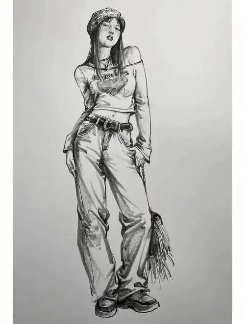 速写库单人速写临摹