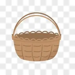 卡通手绘棕色环保菜篮子元素