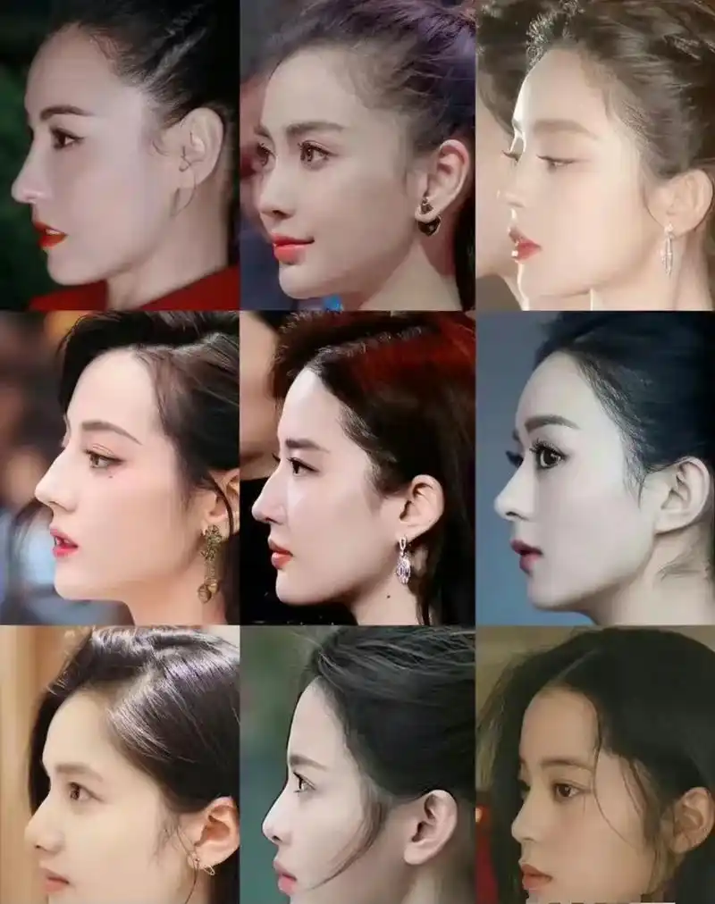内娱女明星侧脸合集! 没有对比就没有伤害,提问第一眼看到的是谁?