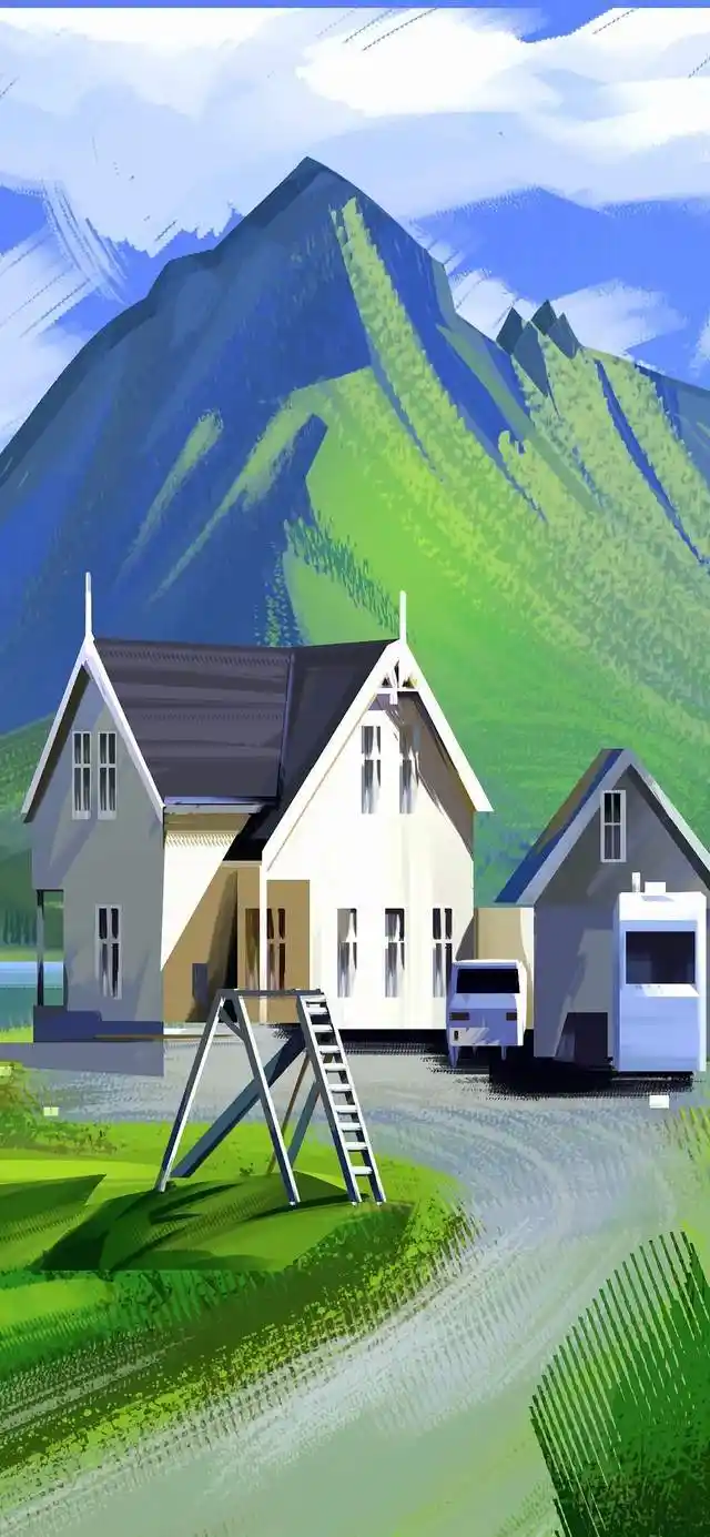 唯美清新风景插画,向往中的美好生活