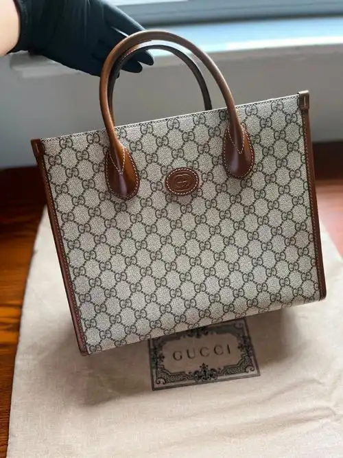 gucci 古驰 logo 老花托特包 手拎单肩包【图片 价格 品牌 报价】