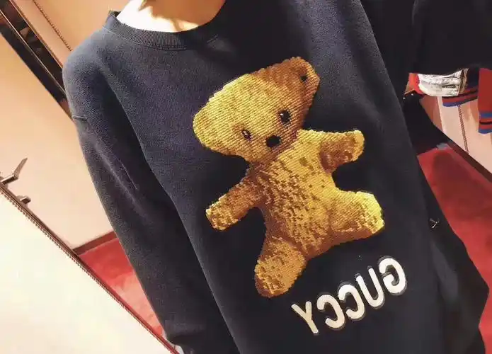 春天你需要的一件gucci古奇小熊长袖卫衣