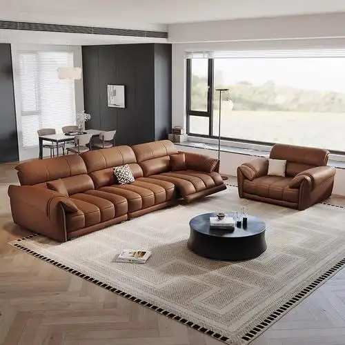 意式极简零靠墙电动多功能真皮沙发头等舱客厅小户型头层牛皮沙发