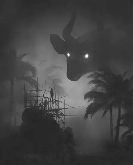 黑暗图被忧郁怪物缠扰的黑暗插画绘出每个人内心最深处恐惧