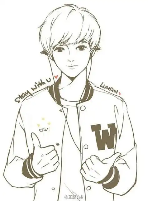 鹿晗萌卡通简笔画