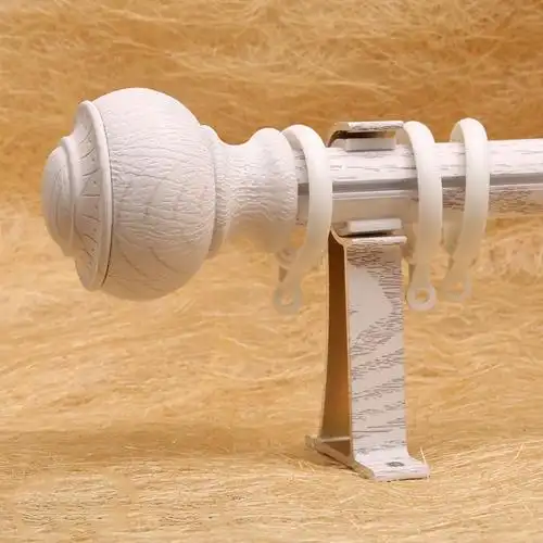 代购赛喜3d木纹加厚静音窗帘杆子单双杆铝合金罗马杆支架轨