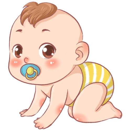 婴儿宝宝吸奶嘴卡通手绘插画.png