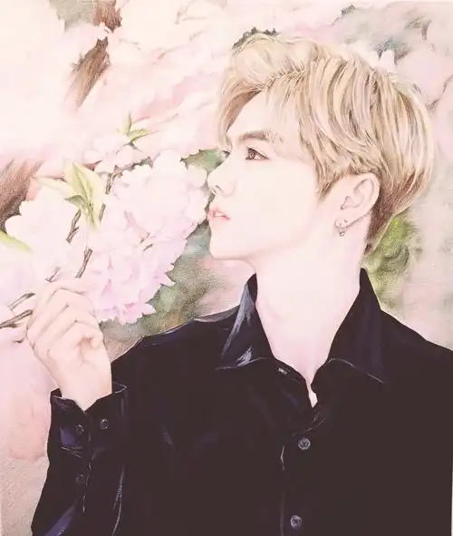 彩铅照片写生 鹿晗